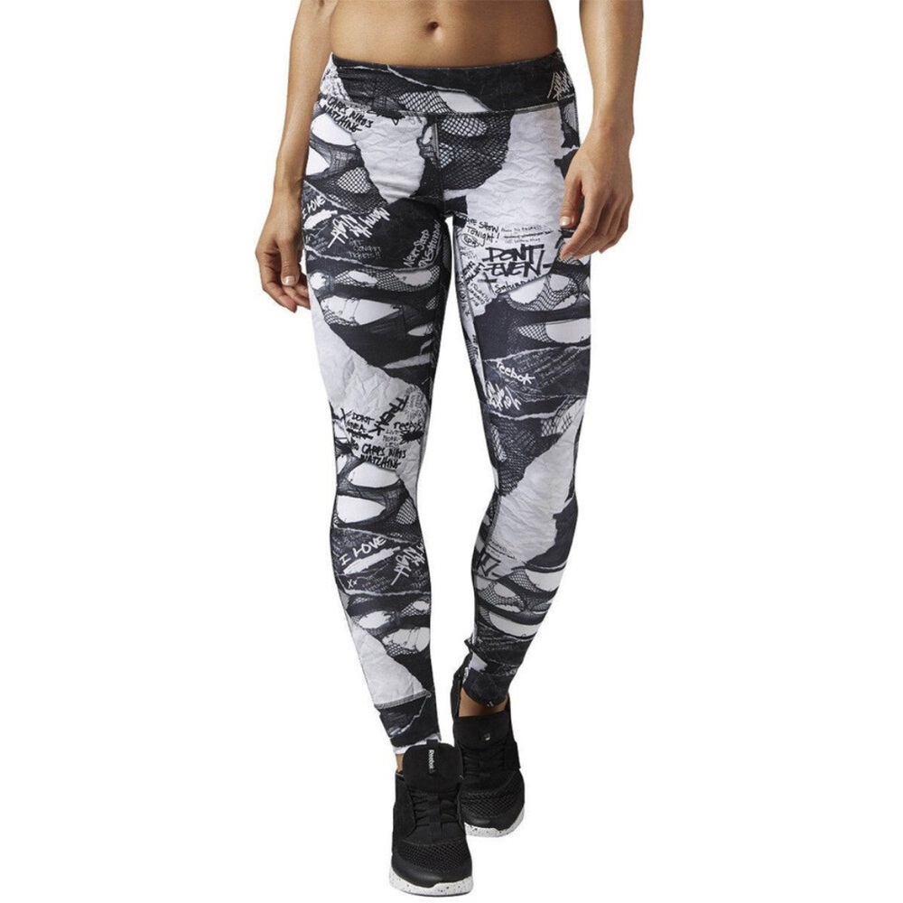 Reebok Dance Shredded punk tight leggings size small